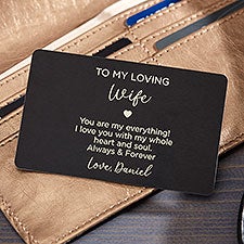 To My Wife Engraved Metal Wallet Card  - 38898