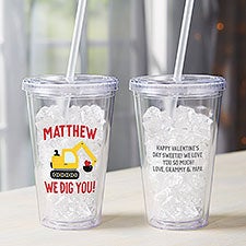 I Dig You Personalized Valentine's Day 17 oz. Insulated Acrylic Tumbler  - 38918