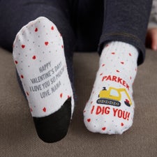 I Dig You Personalized Valentine Toddler Socks  - 38929