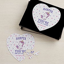 Youre One Of A Kind Personalized Valentines Day Mini Heart Puzzle  - 38988