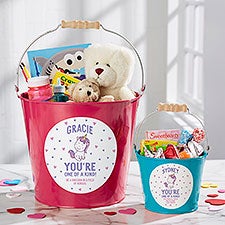 Youre One of A Kind Personalized Valentines Day Treat Bucket  - 38990