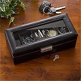Personalized Monogram Leather Watch Box - 3901