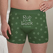 Rub for Luck Personalized Shamrock Boxer Shorts  - 39085