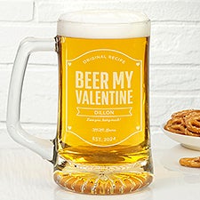 Beer My Valentine 25oz. Engraved Beer Mug - 39132