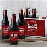 Beer My Valentine Personalized Beer Bottle Labels & Bottle Carrier  - 39134