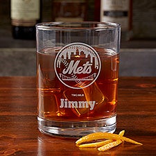 MLB New York Mets Engraved Old Fashioned Whiskey Glasses  - 39209