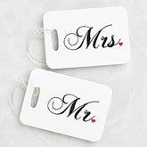 Personalized Luggage Tags Travel Set - Mr and Mrs Collection - 3921