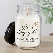 We’re Engaged Personalized Farmhouse Engagement Candle Jar  - 39236