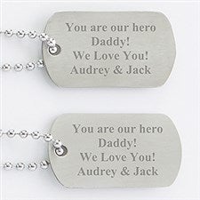 Personalized Keepsake Dog Tag Set for Him - 3926