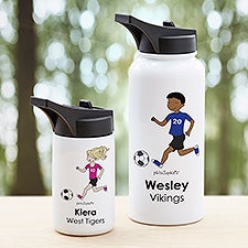 philoSophies® Soccer Personalized Double-Wall Vacuum Insulated Water Bottle  - 39284