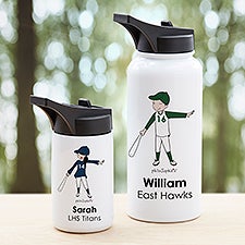 philoSophies® Softball Personalized Double-Wall Vacuum Insulated Water Bottle  - 39285