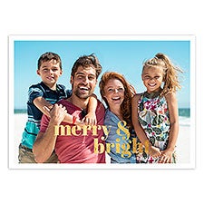 Merry  Bright Horizontal Foil Photocard  - 39315D