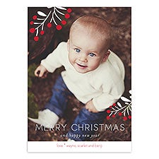 Merry Berries Foil Christmas Photocard  - 39318D