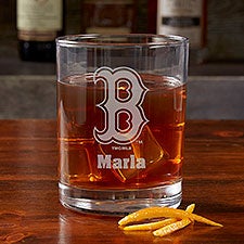 MLB Boston Red Sox Engraved Old Fashioned Whiskey Glasses  - 39328
