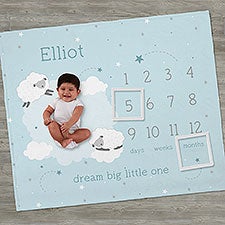 Baby Sheep Personalized Milestone Fleece Blanket  - 39332