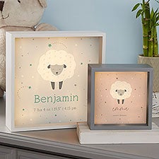 Baby Sheep Personalized LED Light Shadow Box  - 39339