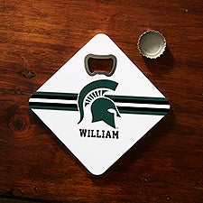 NCAA Michigan State Spartans Personalized Bottle Opener Coaster  - 39386