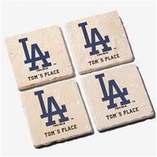 MLB Los Angeles Dodgers Personalized Tumbled Stone Coaster Set  - 39428