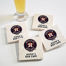 MLB Houston Astros Personalized Tumbled Stone Coaster Set  - 39430