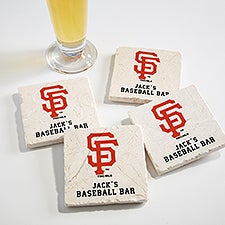 MLB San Francisco Giants Personalized Tumbled Stone Coaster Set  - 39431