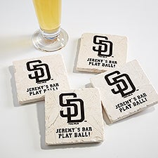 MLB San Diego Padres Personalized Tumbled Stone Coaster Set  - 39433