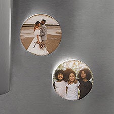 Personalized Photo Wooden Round Fridge Magnet  - 39499