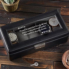 Personalized Leather Watch Box - Romantic Message - 39666