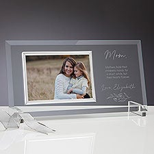 Floral Message For Mom Personalized Horizontal Glass Frame  - 39750