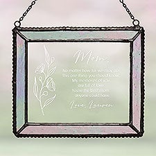 Floral Message For Mom Personalized Suncatcher  - 39752