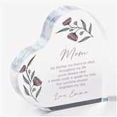 Floral Message For Mom Personalized Heart Keepsake  - 39753