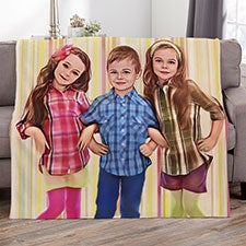 Cartoon Yourself Personalized Photo Blanket  - 39868