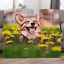 Cartoon Your Pet Personalized Pet Photo Blanket  - 39869