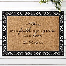 Live By Faith Personalized 18x27 Synthetic Coir Doormat  - 39920