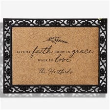 Live By Faith Personalized 18x27 Synthetic Coir Doormat  - 39920