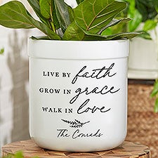 Live By Faith Personalized Outdoor Flower Pot  - 39924