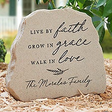 Live By Faith Personalized Standing Garden Stone  - 39926