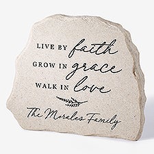Live By Faith Personalized Standing Garden Stone  - 39926