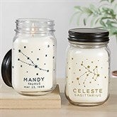 Zodiac Constellations Personalized Farmhouse Candle Jar  - 39952