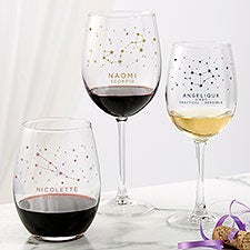 Personalized Wine Glass Collection - Zodiac Constellations - 39953
