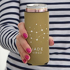 Zodiac Constellations Personalized Slim Can Cooler  - 39966