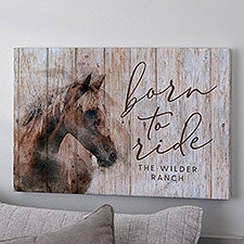 Born To Ride Horses Personalized Canvas  - 39971