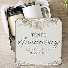 Floral Anniversary Personalized Metal Tin  - 39996