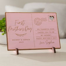 First Mothers Day Love Personalized Wood Postcard  - 40006