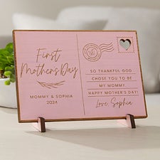 First Mothers Day Love Personalized Wood Postcard  - 40006