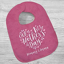 Our First Mothers Day Personalized Baby Bib  - 40014