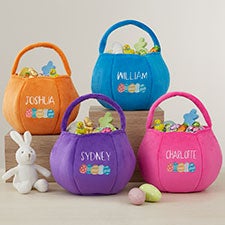 Eggcellent Name Embroidered Plush Easter Treat Bag  - 40036