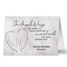 On Angels Wings Personalized Sympathy Greeting Card  - 40108