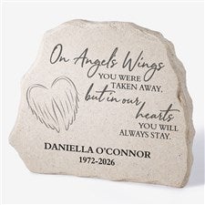 On Angels Wings Personalized Standing Garden Stone  - 40113