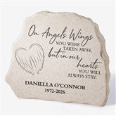 On Angels Wings Personalized Standing Garden Stone  - 40113