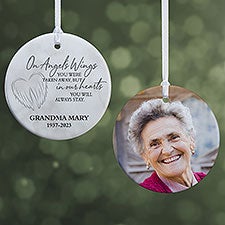 On Angels Wings Memorial Personalized Ornament  - 40115
